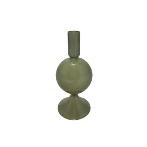 Glas-Kerzenhalter Mulan in Grün/Braun - FRLN