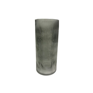 Vase Chiara mit Rillenrelief in Grau - FRLN - Onlineshop.