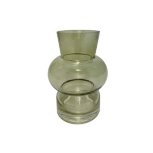 Mundgeblasene Vase Clea in Transparent/Grün